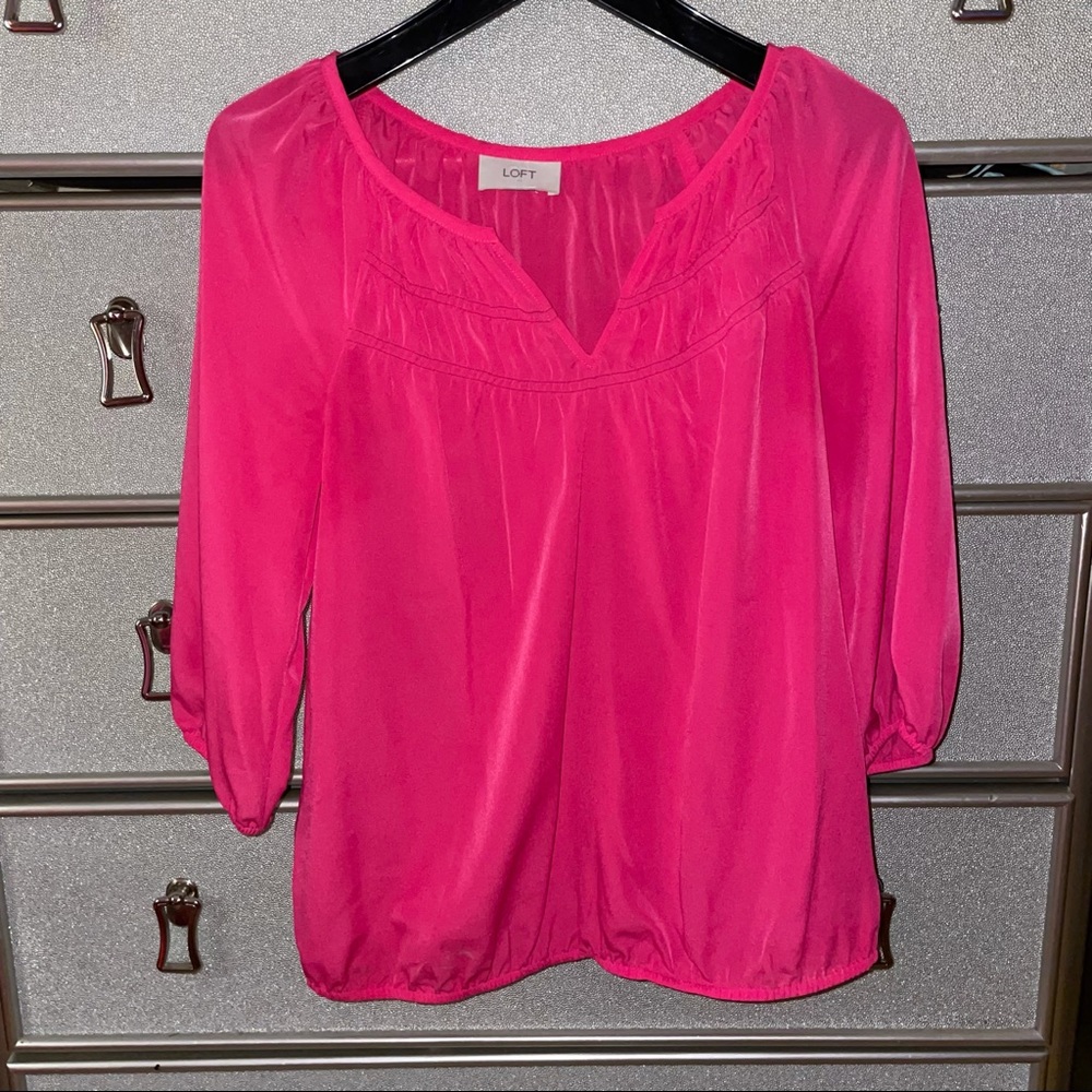 Pink loft sheer top